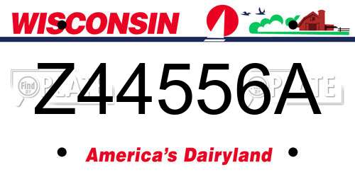 Z44556A Wisconsin License Plate