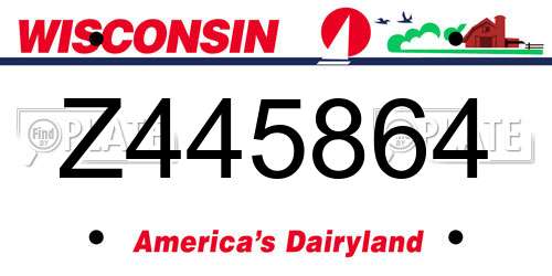 Z445864 Wisconsin License Plate