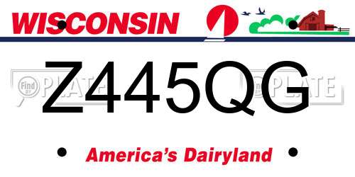 Z445QG Wisconsin License Plate