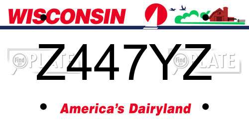 Z447YZ Wisconsin License Plate