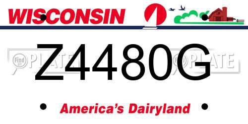 Z4480G Wisconsin License Plate