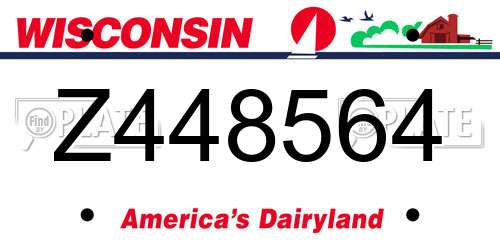 Z448564 Wisconsin License Plate