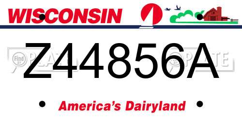 Z44856A Wisconsin License Plate