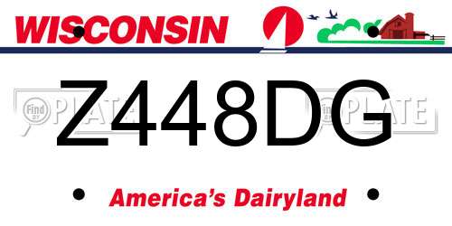 Z448DG Wisconsin License Plate