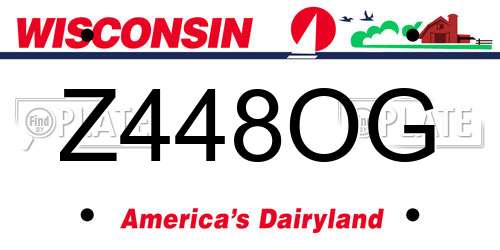 Z448OG Wisconsin License Plate