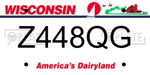 Z448QG Wisconsin License Plate
