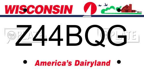 Z44BQG Wisconsin License Plate