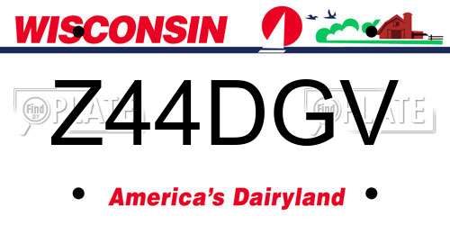 Z44DGV Wisconsin License Plate