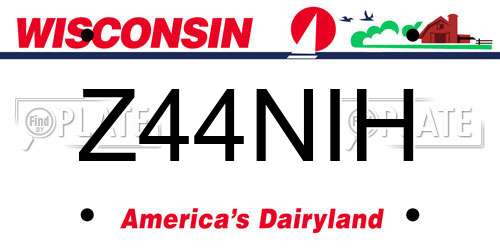 Z44NIH Wisconsin License Plate