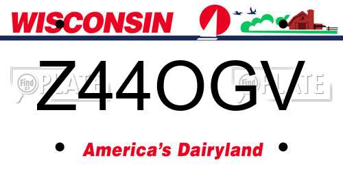 Z44OGV Wisconsin License Plate