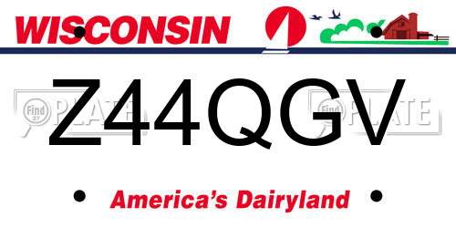 Z44QGV Wisconsin License Plate