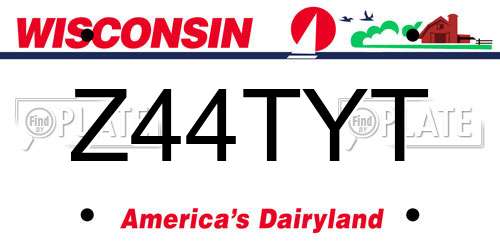 Z44TYT Wisconsin License Plate