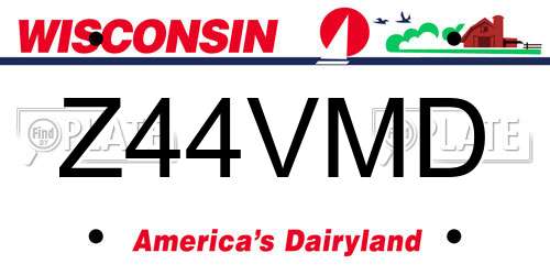 Z44VMD Wisconsin License Plate