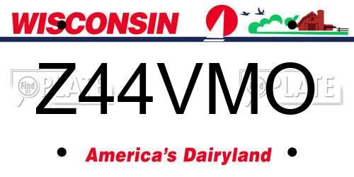Z44VMO Wisconsin License Plate