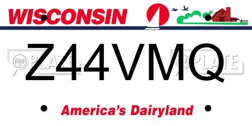 Z44VMQ Wisconsin License Plate