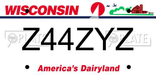 Z44ZYZ Wisconsin License Plate