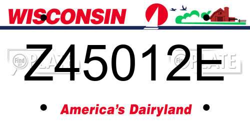 Z45012E Wisconsin License Plate