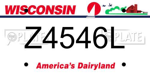 Z4546L Wisconsin License Plate
