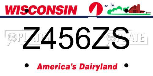 Z456ZS Wisconsin License Plate