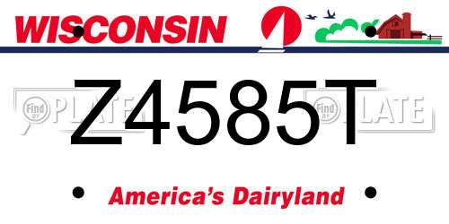 Z4585T Wisconsin License Plate