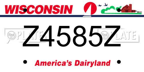 Z4585Z Wisconsin License Plate