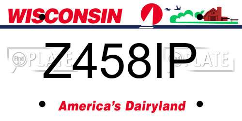 Z458IP Wisconsin License Plate