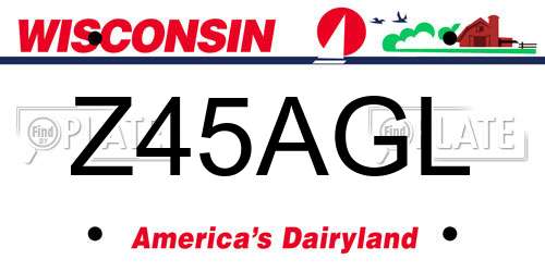 Z45AGL Wisconsin License Plate