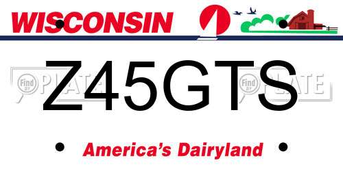 Z45GTS Wisconsin License Plate