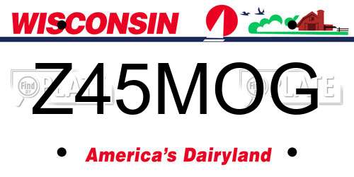 Z45MOG Wisconsin License Plate