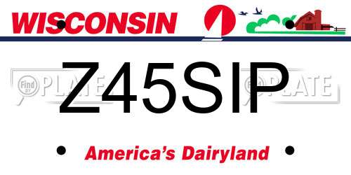 Z45SIP Wisconsin License Plate