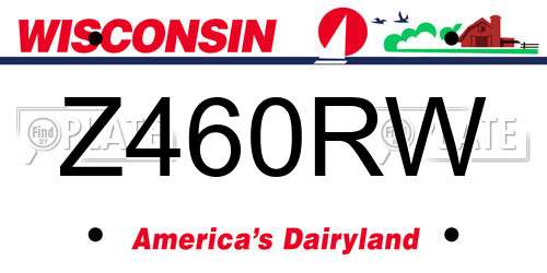 Z460RW Wisconsin License Plate