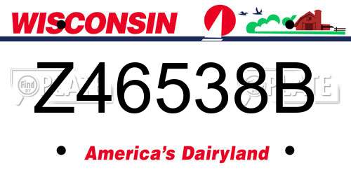 Z46538B Wisconsin License Plate