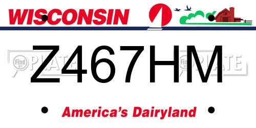Z467HM Wisconsin License Plate