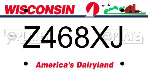 Z468XJ Wisconsin License Plate