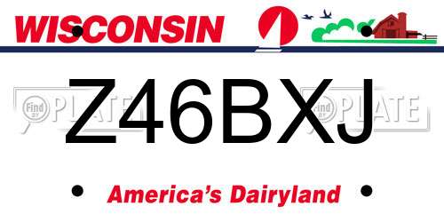Z46BXJ Wisconsin License Plate