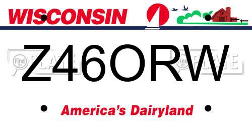 Z46ORW Wisconsin License Plate