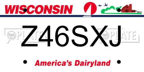 Z46SXJ Wisconsin License Plate