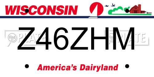 Z46ZHM Wisconsin License Plate
