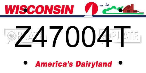Z47004T Wisconsin License Plate