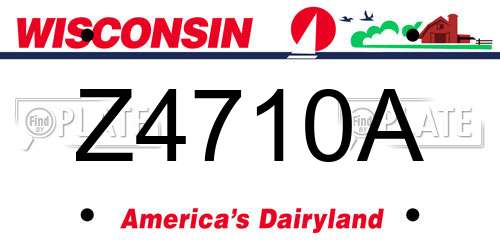 Z4710A Wisconsin License Plate