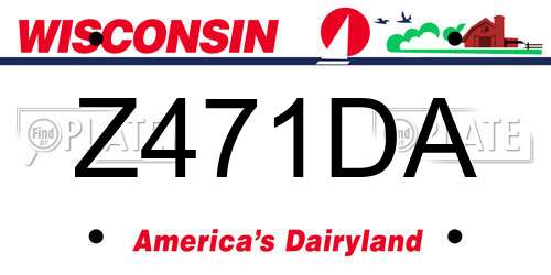 Z471DA Wisconsin License Plate