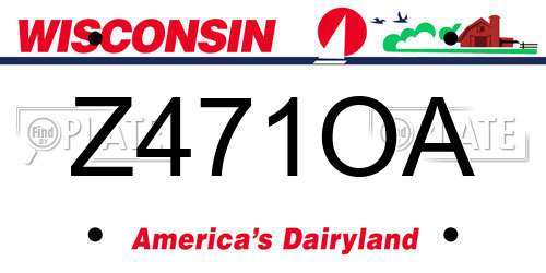 Z471OA Wisconsin License Plate