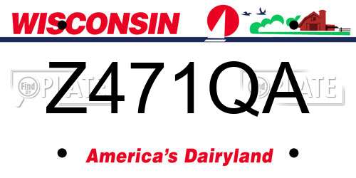 Z471QA Wisconsin License Plate
