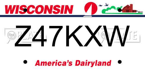 Z47KXW Wisconsin License Plate
