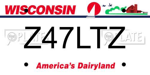 Z47LTZ Wisconsin License Plate
