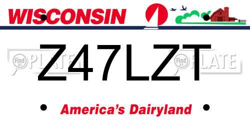 Z47LZT Wisconsin License Plate