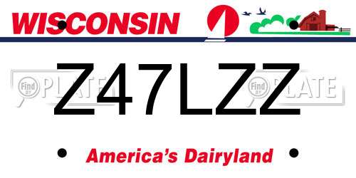 Z47LZZ Wisconsin License Plate