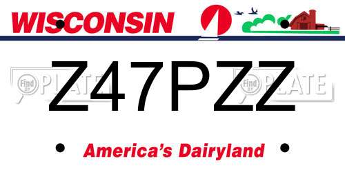 Z47PZZ Wisconsin License Plate