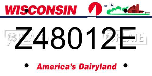 Z48012E Wisconsin License Plate