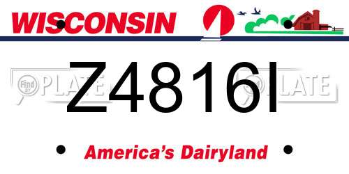 Z4816I Wisconsin License Plate